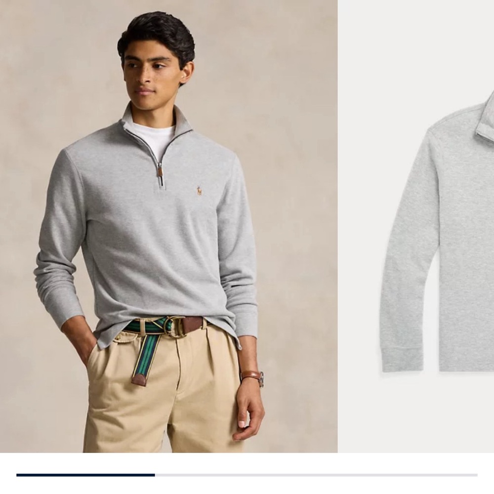 Ralph Lauren Estate-Rib Quarter-Zip Pullover size Large